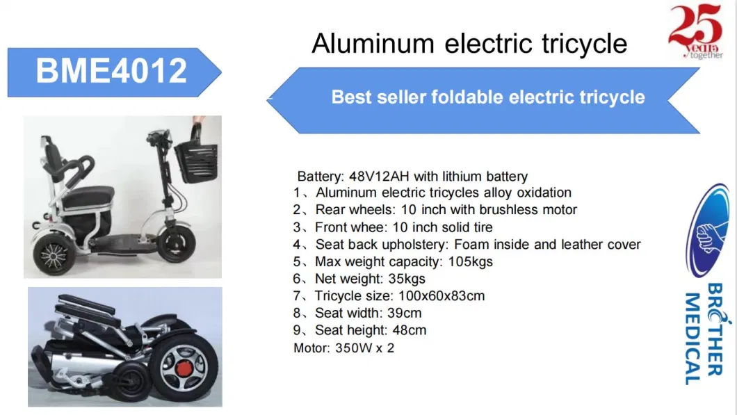 Newest Passenger Handicapped Adult Electric 3 Wheel Bicycle Three Electric Scooter Motor Trike Cargo Bike Motorcycle Scooter Tricycle Electric Vehicle