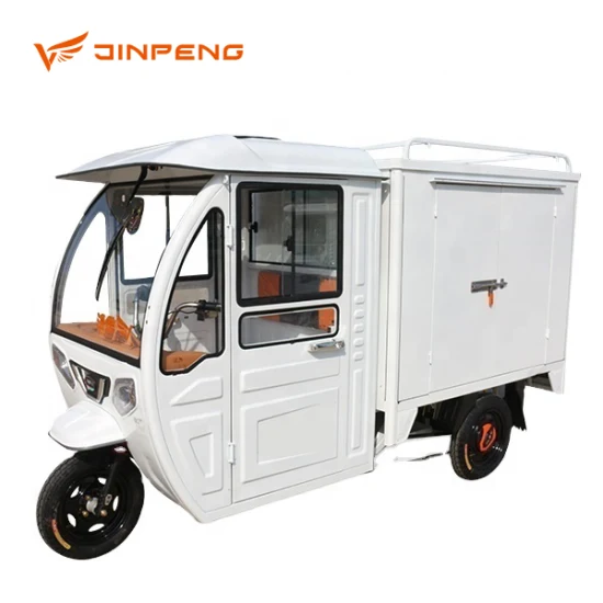 Jinpeng Three Wheel 1000W Motor Express Package Tricycle with Cabin Electric Loader